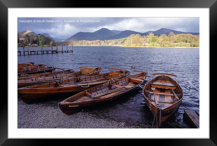 Golden Sunrise Over Derwentwater Framed Mounted Print by Derek Daniel