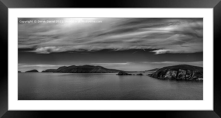 Dunmore Head, Dingle Peninsula, Ireland (mono) Framed Mounted Print by Derek Daniel