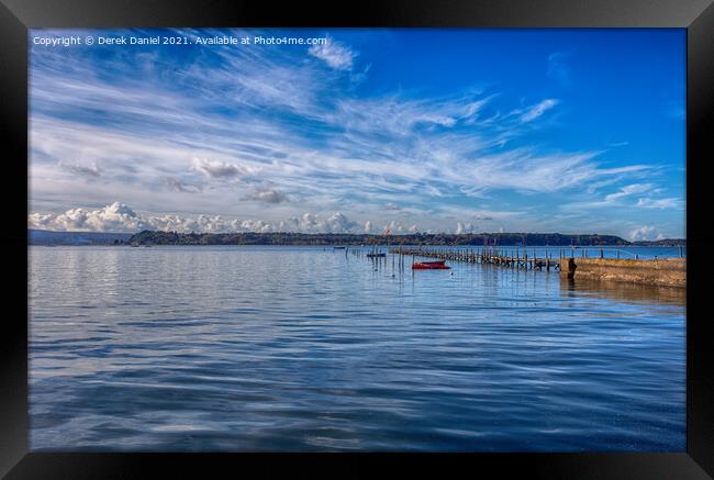 View from nearby East Dorset Sailing Club Framed Print by Derek Daniel