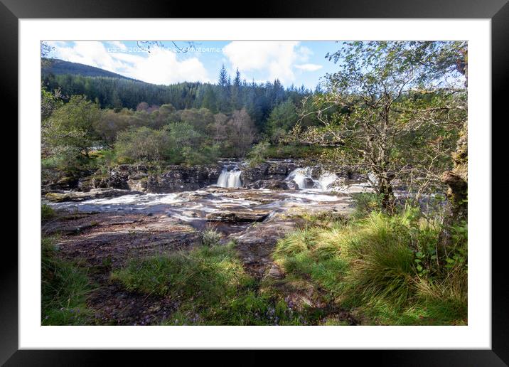 The fast flowing river through Glen Orchy Framed Mounted Print by Derek Daniel