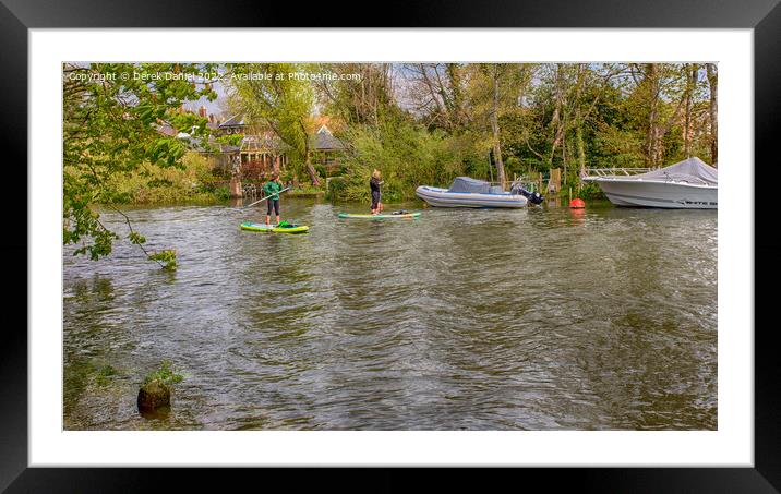 Paddle Boarders River Avon Framed Mounted Print by Derek Daniel