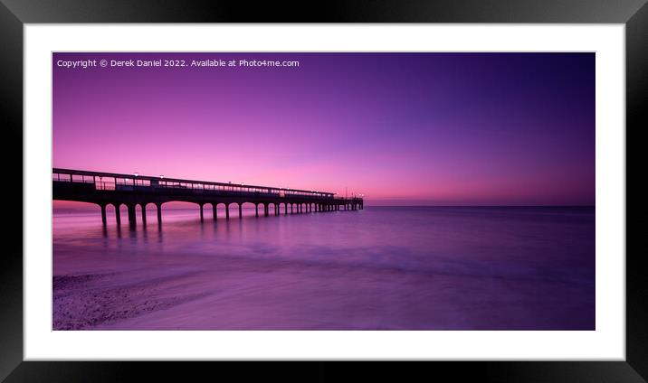 Sunrise at Boscombe Pier #3 (panoramic) Framed Mounted Print by Derek Daniel