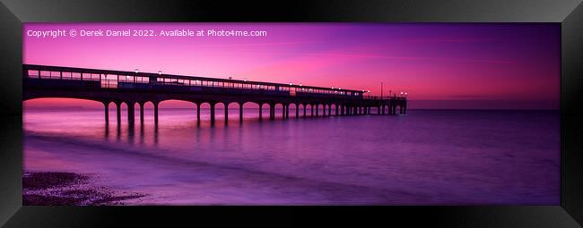 Sunrise at Boscombe Pier #4 (panoramic) Framed Print by Derek Daniel