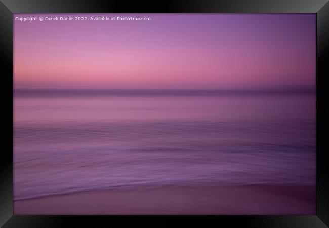 Ethereal Sunrise Over Boscombe Beach Framed Print by Derek Daniel