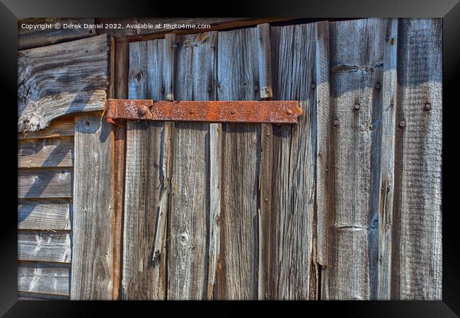 Rustic Charm of Porlock Weir Shed Framed Print by Derek Daniel