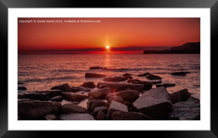 Kimmeridge Sunset Framed Mounted Print by Derek Daniel