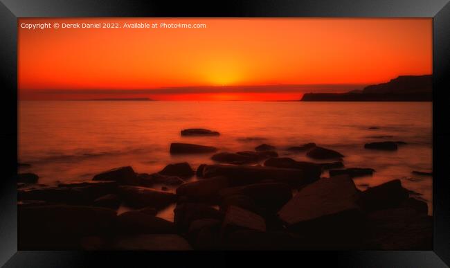 Mesmerizing Kimmeridge Sunset Framed Print by Derek Daniel
