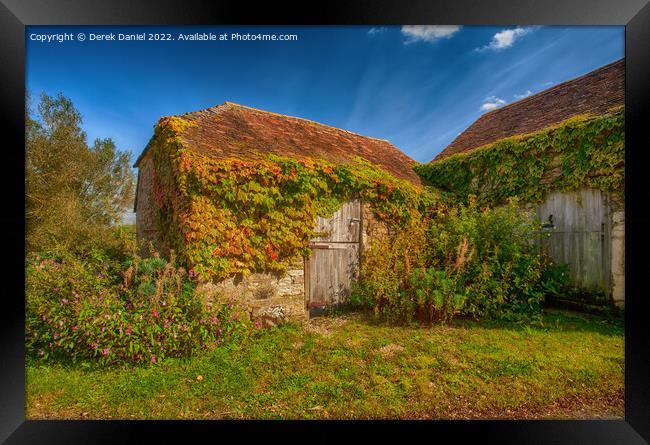 Rustic Charm of Fiddlefords Barns Framed Print by Derek Daniel