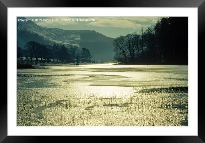 The Lake District in Winter Framed Mounted Print by Derek Daniel