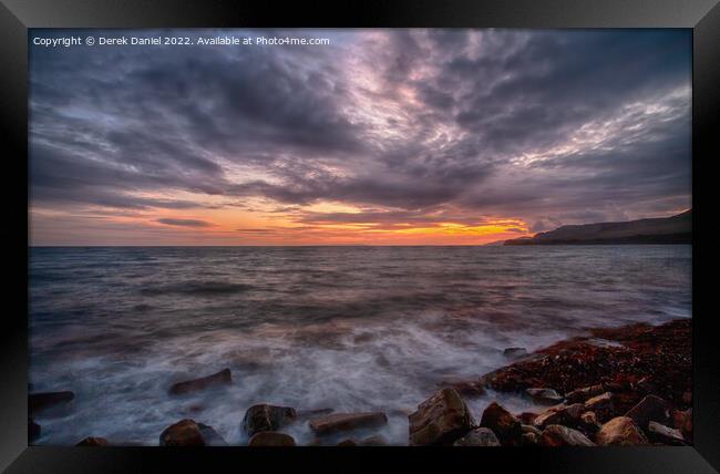 Kimmeridge Sunset Framed Print by Derek Daniel