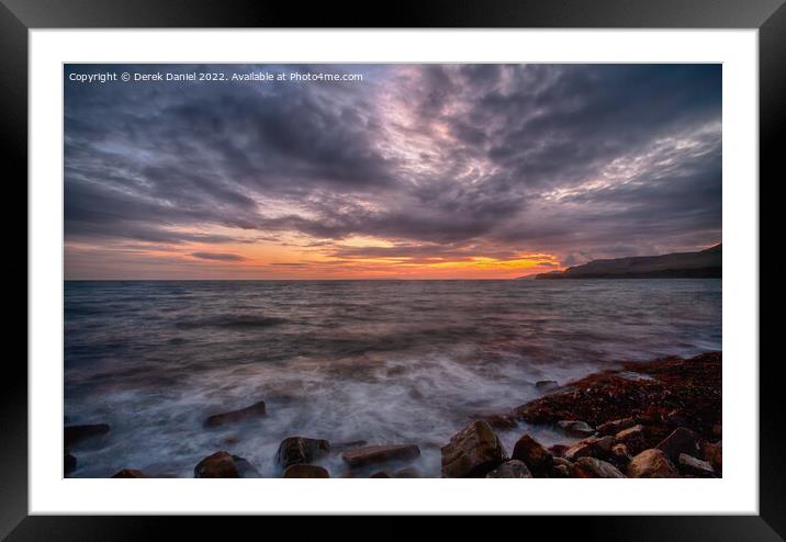 Kimmeridge Sunset Framed Mounted Print by Derek Daniel