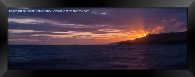 Kimmeridge Sunset (panoramic) Framed Print by Derek Daniel