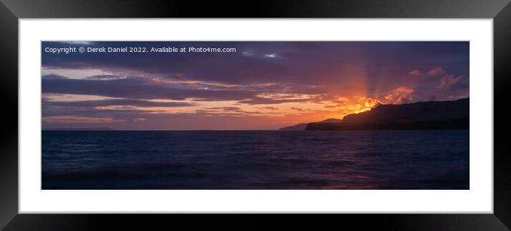 Kimmeridge Sunset (panoramic) Framed Mounted Print by Derek Daniel