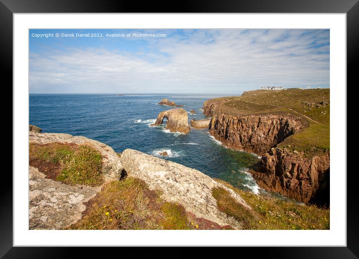 Lands End, Cornwall  Framed Mounted Print by Derek Daniel