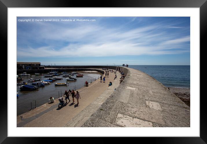 On Top of the Harbour Wall (The Cobb) Framed Mounted Print by Derek Daniel