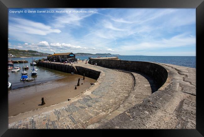 On Top of the Harbour Wall (The Cobb) #2 Framed Print by Derek Daniel