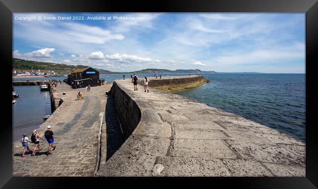 On Top of the Harbour Wall (The Cobb) #3 Framed Print by Derek Daniel