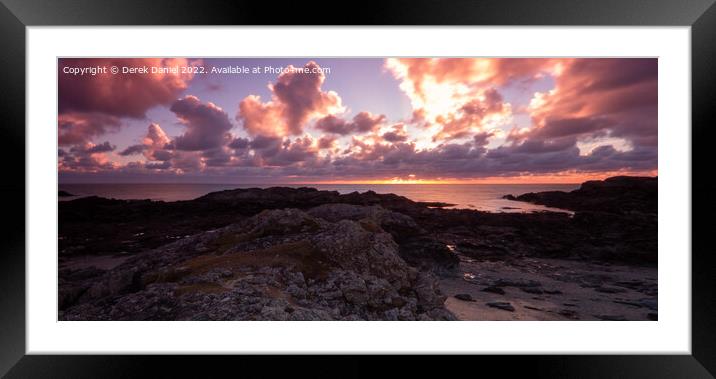 The Rockier side of Trearddur Bay (panoramic) Framed Mounted Print by Derek Daniel