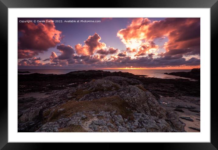 Majestic Sunset over Trearddur Bay Framed Mounted Print by Derek Daniel