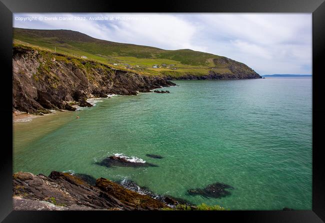 The View Along  Coumeenoole Beach Framed Print by Derek Daniel