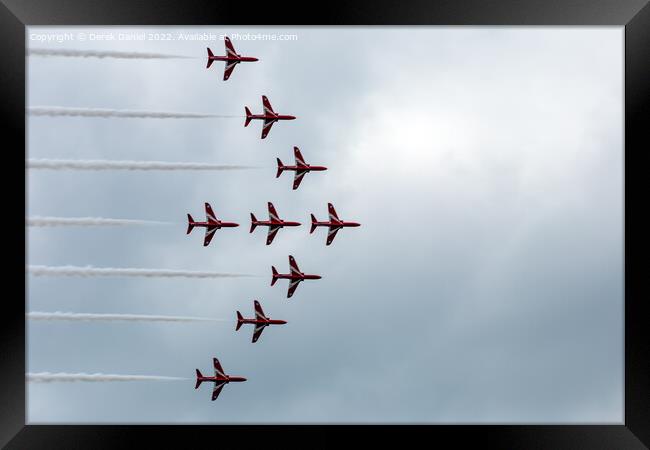 Thrilling Red Arrows Display Framed Print by Derek Daniel