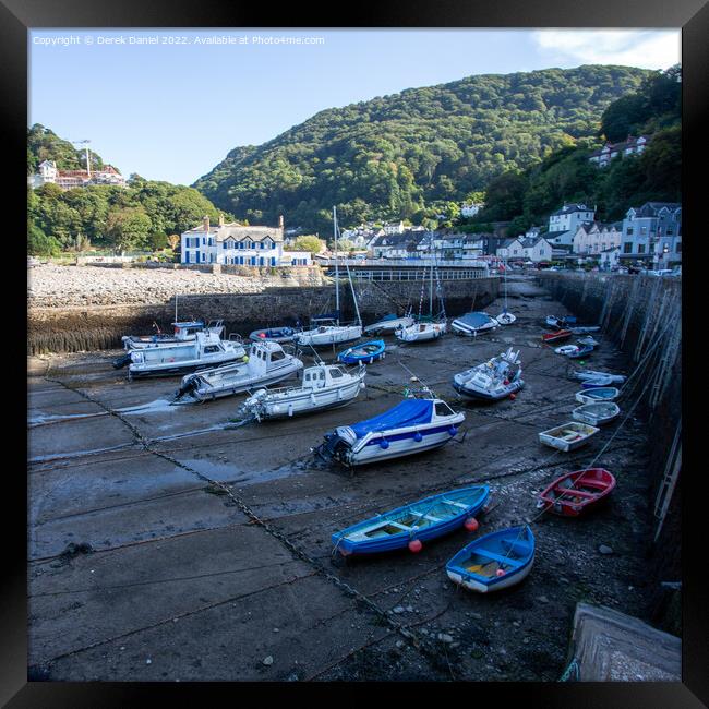 Lynmouth Harbour Framed Print by Derek Daniel