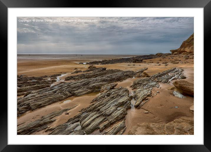 Rocks on Saunton Sands Framed Mounted Print by Derek Daniel