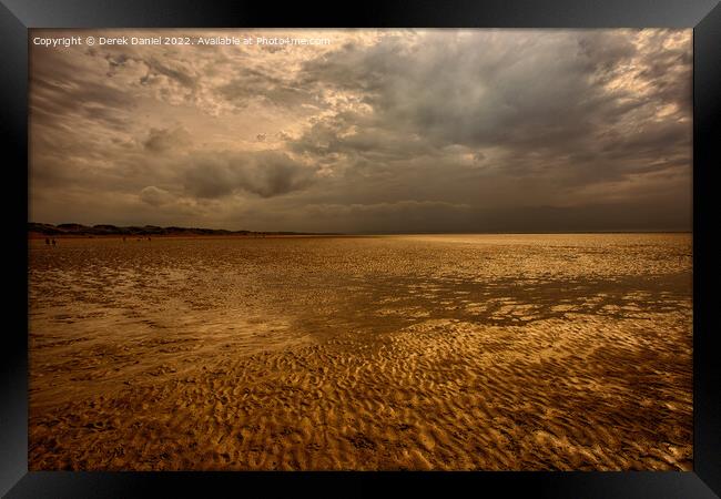 Golden Sands of Saunton A Serene Escape Framed Print by Derek Daniel