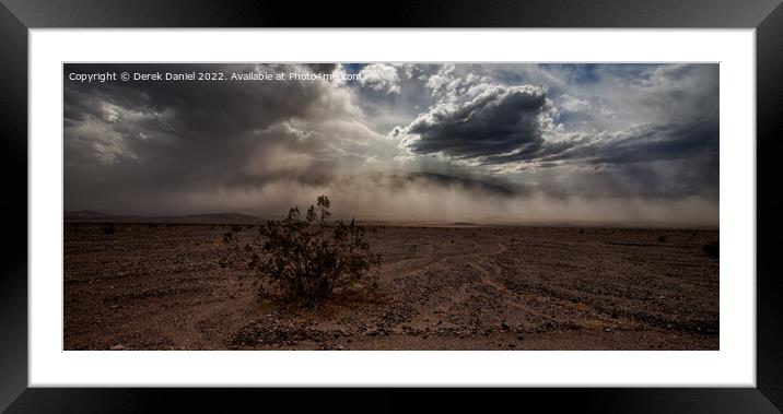 Swirling Sand Storm in Death Valley Framed Mounted Print by Derek Daniel