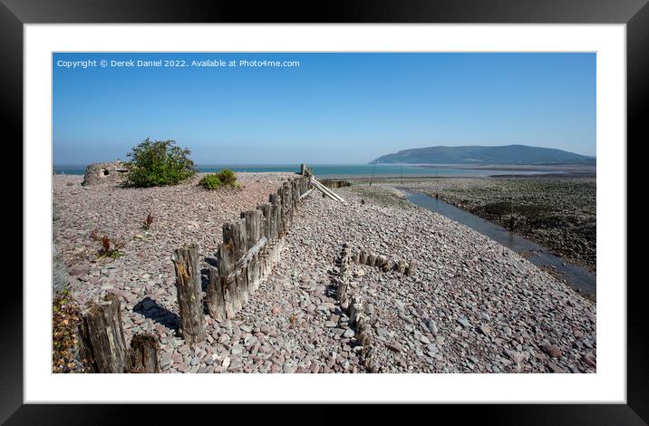 Porlock Weir Beach Framed Mounted Print by Derek Daniel