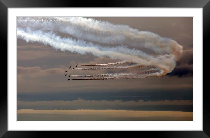 Red Arrows Bournemouth Air Show 2022 Framed Mounted Print by Derek Daniel