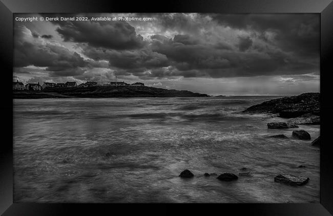 Trearddur Bay, Anglesey (mono) Framed Print by Derek Daniel