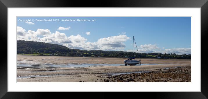 Marooned Boat, Red Wharf Bay, Anglesey (panoramic) Framed Mounted Print by Derek Daniel
