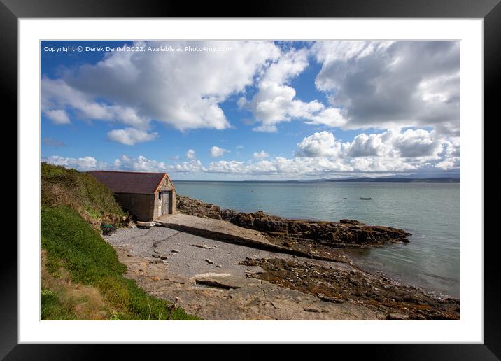Slipway along the coast at Moelfre Framed Mounted Print by Derek Daniel