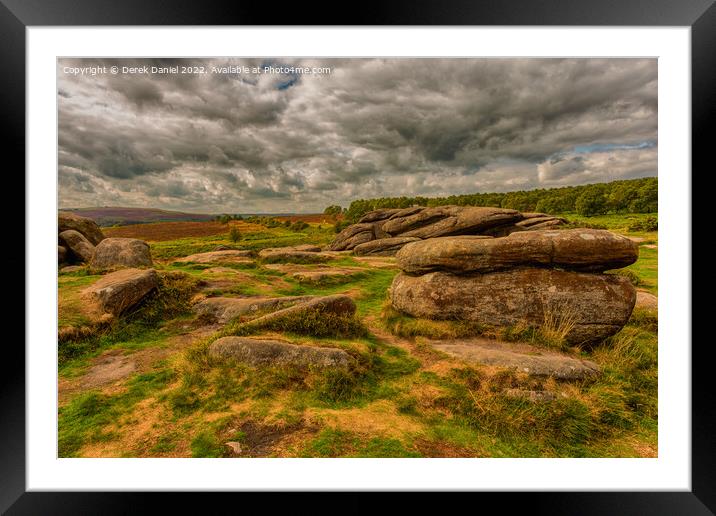 Owler Tor, Peak District Framed Mounted Print by Derek Daniel