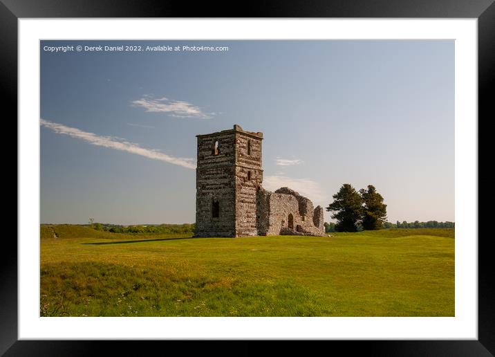 Mystical ruins of Knowlton Church Framed Mounted Print by Derek Daniel