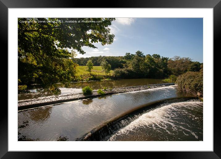 The Serene Beauty of the Stepped River Weir Framed Mounted Print by Derek Daniel