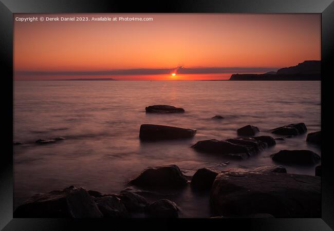 Captivating Kimmeridge Sunset Framed Print by Derek Daniel