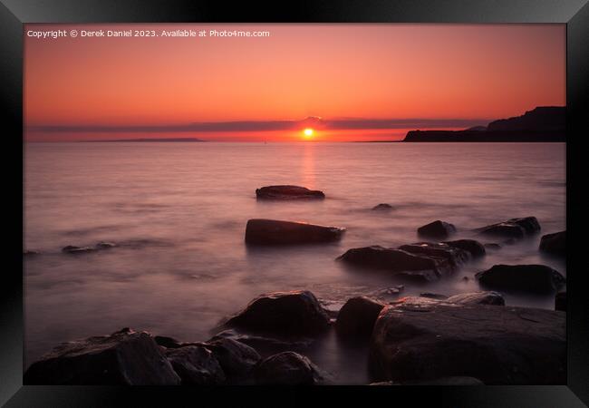 Captivating Kimmeridge Sunset Framed Print by Derek Daniel