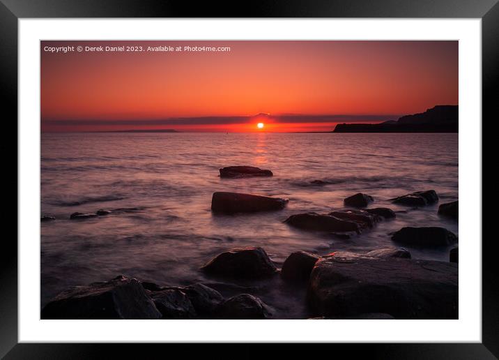 Majestic Sunset over Jurassic Coast Framed Mounted Print by Derek Daniel