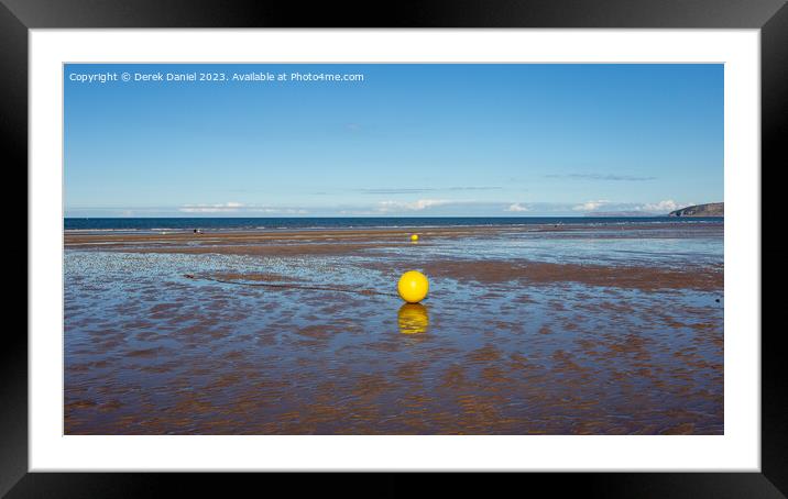 Yellow Buoy's on Benllech Beach, Anglesey Framed Mounted Print by Derek Daniel