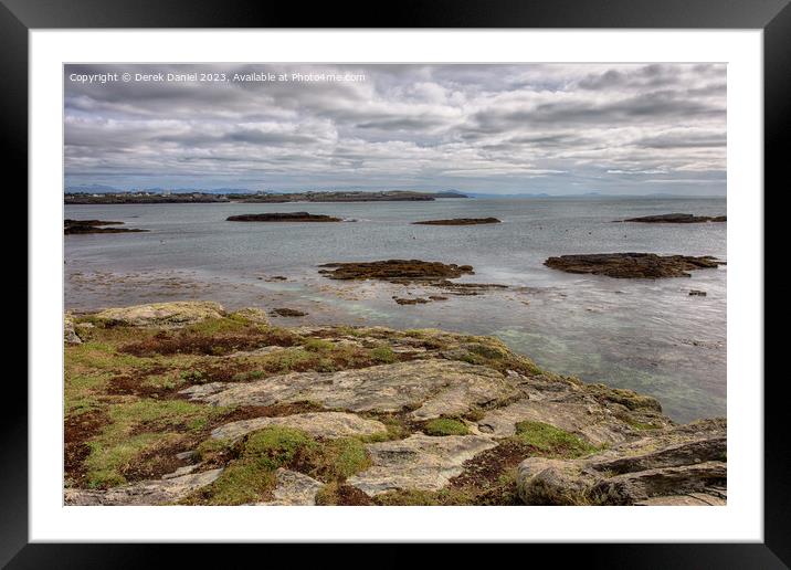 A view of Trearddur Bay from Lon Isallt, Anglesey Framed Mounted Print by Derek Daniel