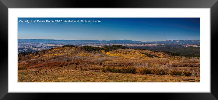 A Golden Autumn Panorama Framed Mounted Print by Derek Daniel