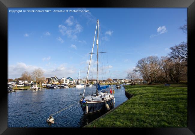 Serene beauty of River Stour Framed Print by Derek Daniel