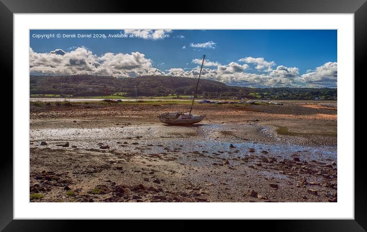 Stranded Boat, Red Wharf Bay, Anglesey  Framed Mounted Print by Derek Daniel
