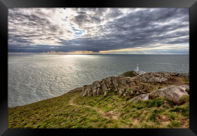 Dramatic Seascape and Towering Cliffs Framed Print by Derek Daniel