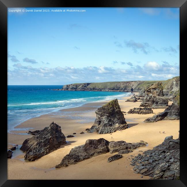 Majestic Bedruthan Steps Framed Print by Derek Daniel