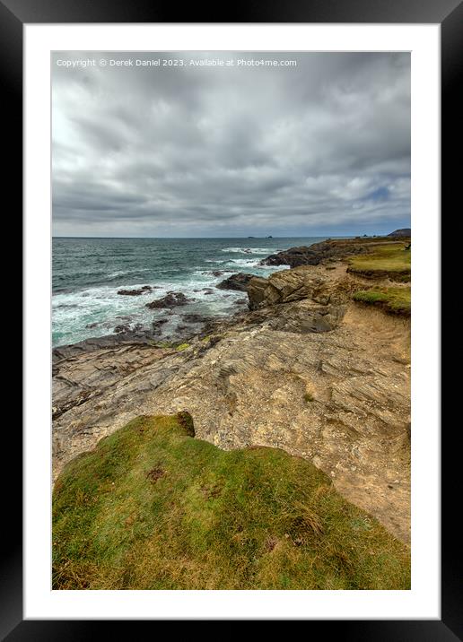 Majestic Treyarnon Coastline Framed Mounted Print by Derek Daniel