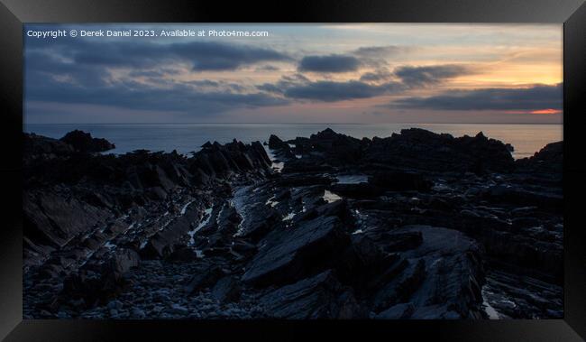 Majestic Sunset over the Atlantic Framed Print by Derek Daniel