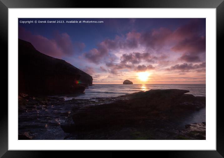 Majestic Sunset over Trebarwith Strand Framed Mounted Print by Derek Daniel